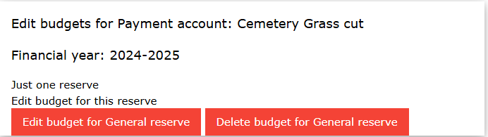 example of budget picking screen